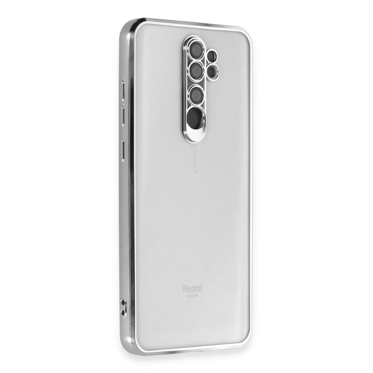 Xiaomi Redmi Note 8 Pro Kılıf Razer Lensli Silikon - Gümüş