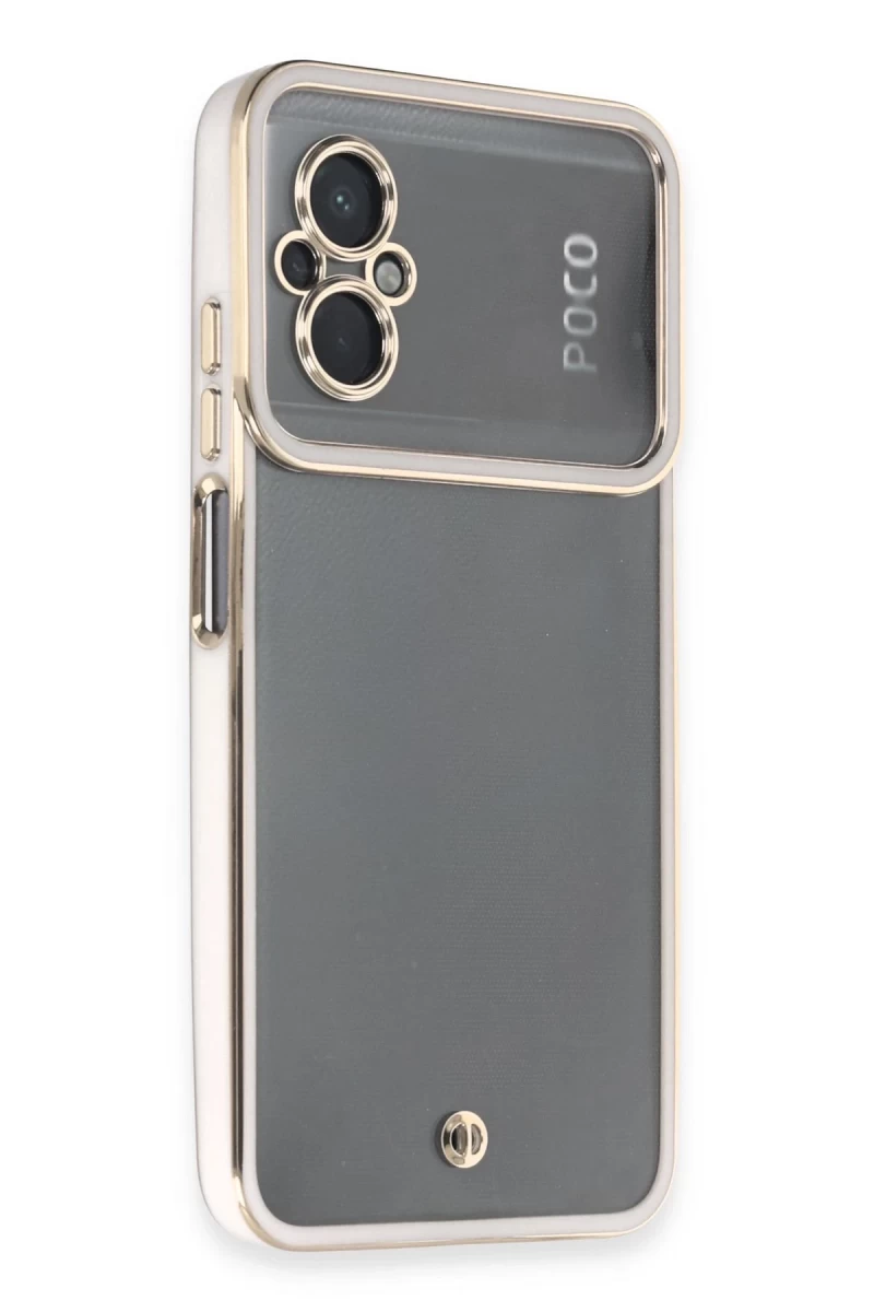Xiaomi Poco M5 Uyumlu Kılıf Liva Lens Silikon - Beyaz