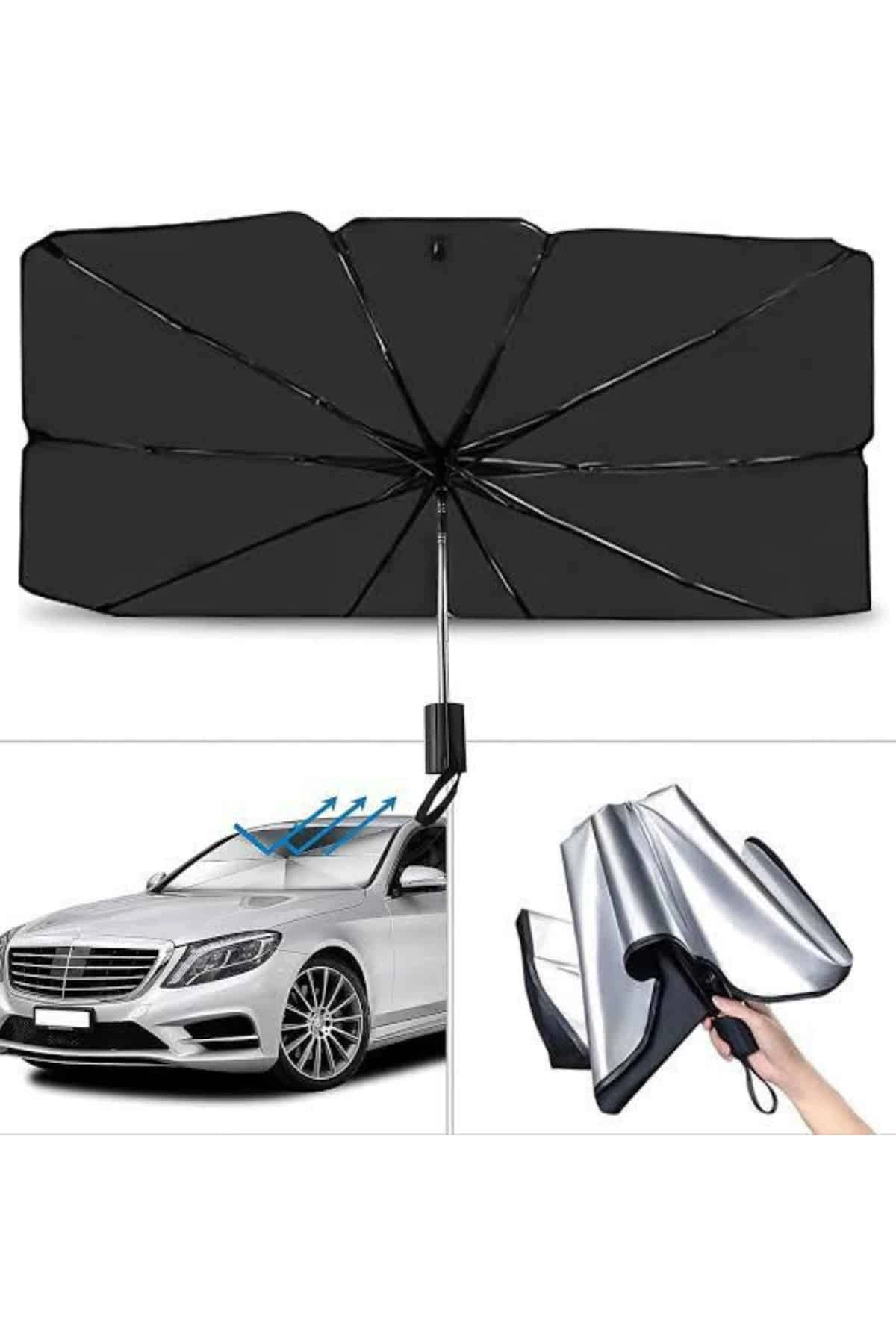 Ergonomik Katlanabilir Oto Şemsiye 125x65 cm UV Koruma