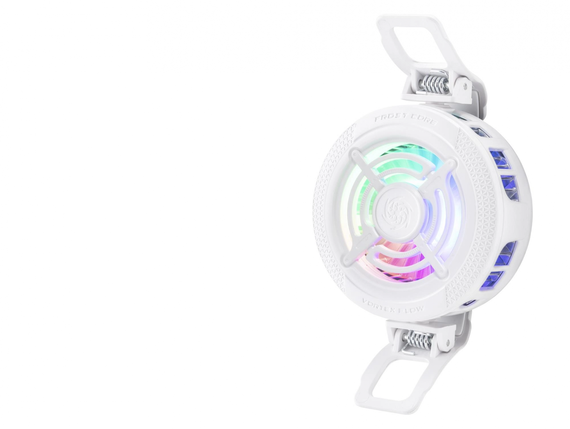 Beyaz Renkli Klipsli Telefon Soğutucu Fan RGB Uyumlu Mobil Oyunlar