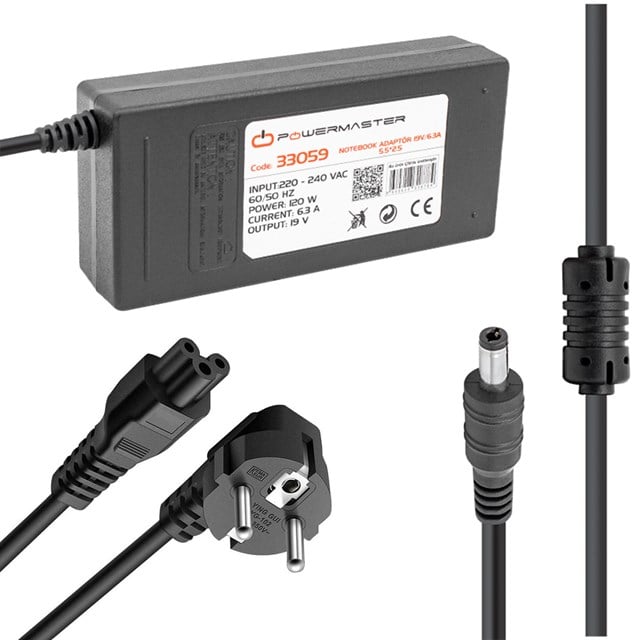 PM-33059 19 Volt - 6.3 Amper - 120 Watt 5.5*2.5 Mm Uçlu Adaptör (Toshiba Notebook)