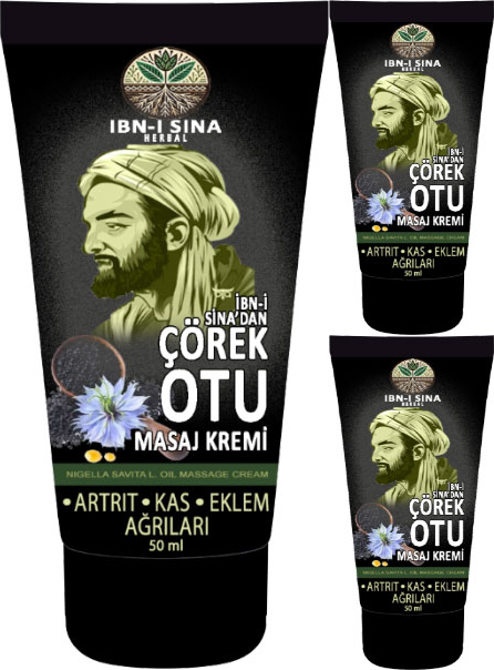 Ibn-I Sina Çörek Otu Kremi 3 Adet 50 ml / Teskin Masaj Kremi