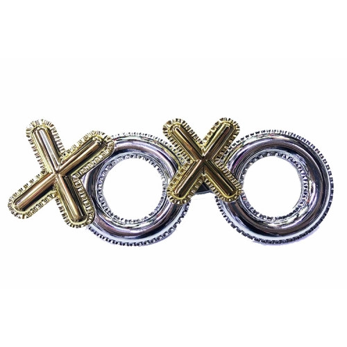 Eğlenceli Gümüş Renk Xoxo Yazılı Parti Gözlüğü 17x7 cm