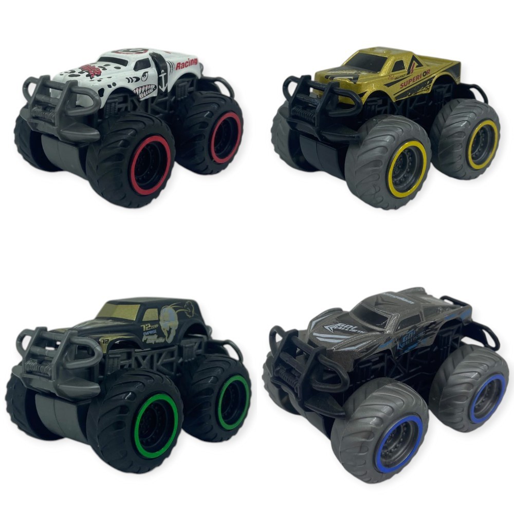 Superior Burst Siyah Renkli Mini Monster Truck - 8 cm Hareketli Tekerlekli Oyuncak Araba