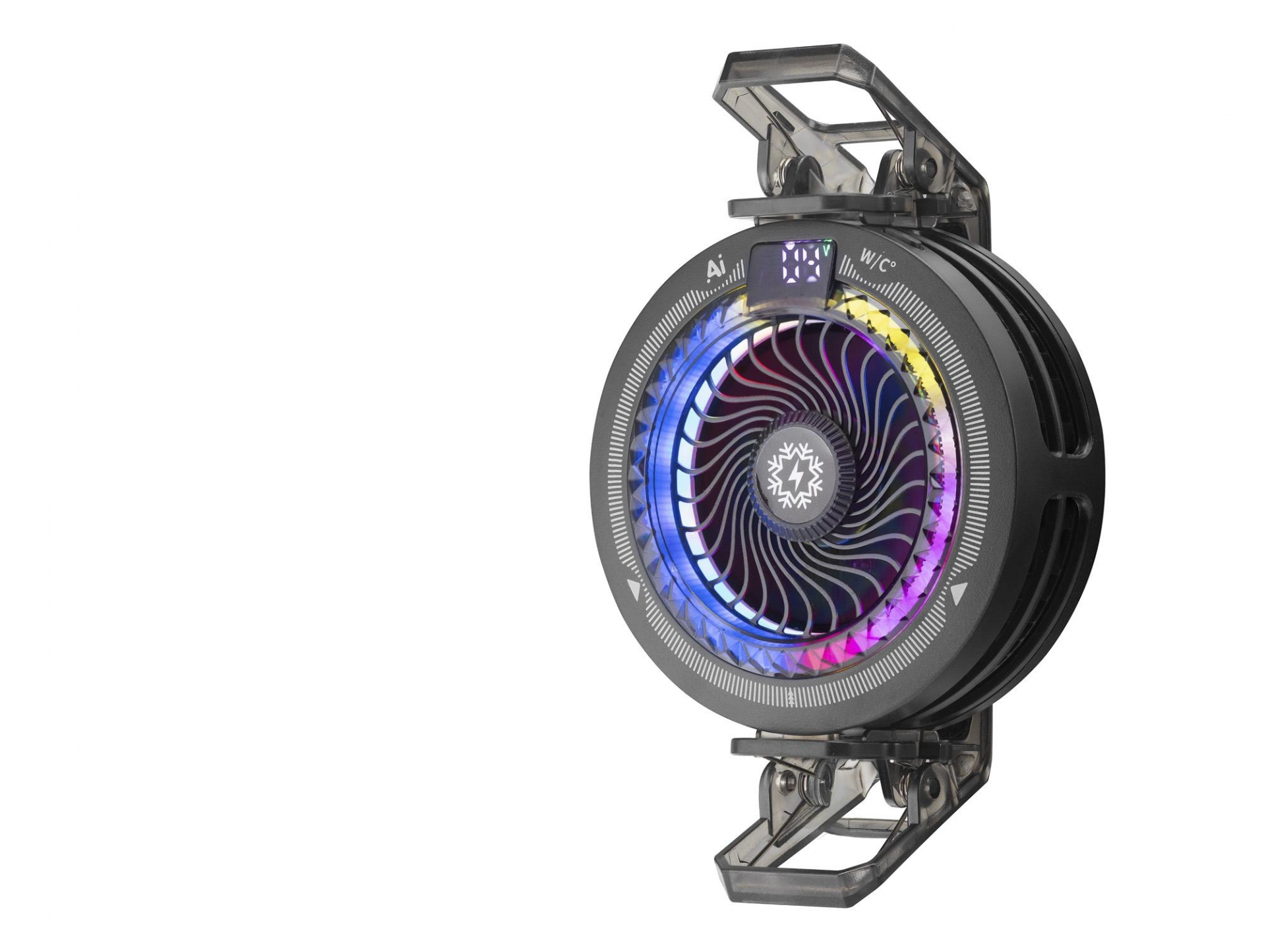 Siyah Rgb Telefon Soğutucu Fan ısı göstergeli mobil oyunlar için