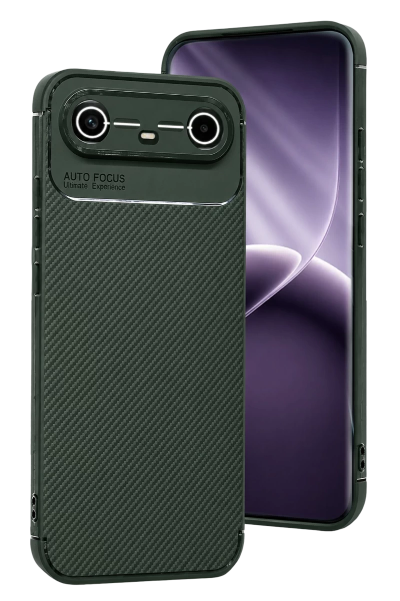 Tecno Spark Slim 5G Auto Focus Karbon Kapak - Koyu Yeşil