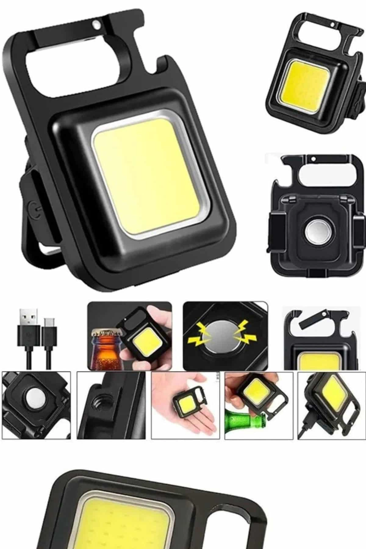 Işıldak USB Şarjlı Cep El Feneri Taşınabilir Mini Led Işık Çok Fonksiy