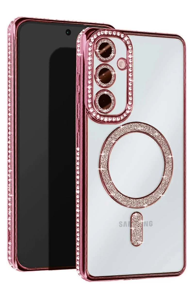 Samsung Galaxy A16 5G Uyumlu Joke Simli Magneticsafe Kılıf - Pembe