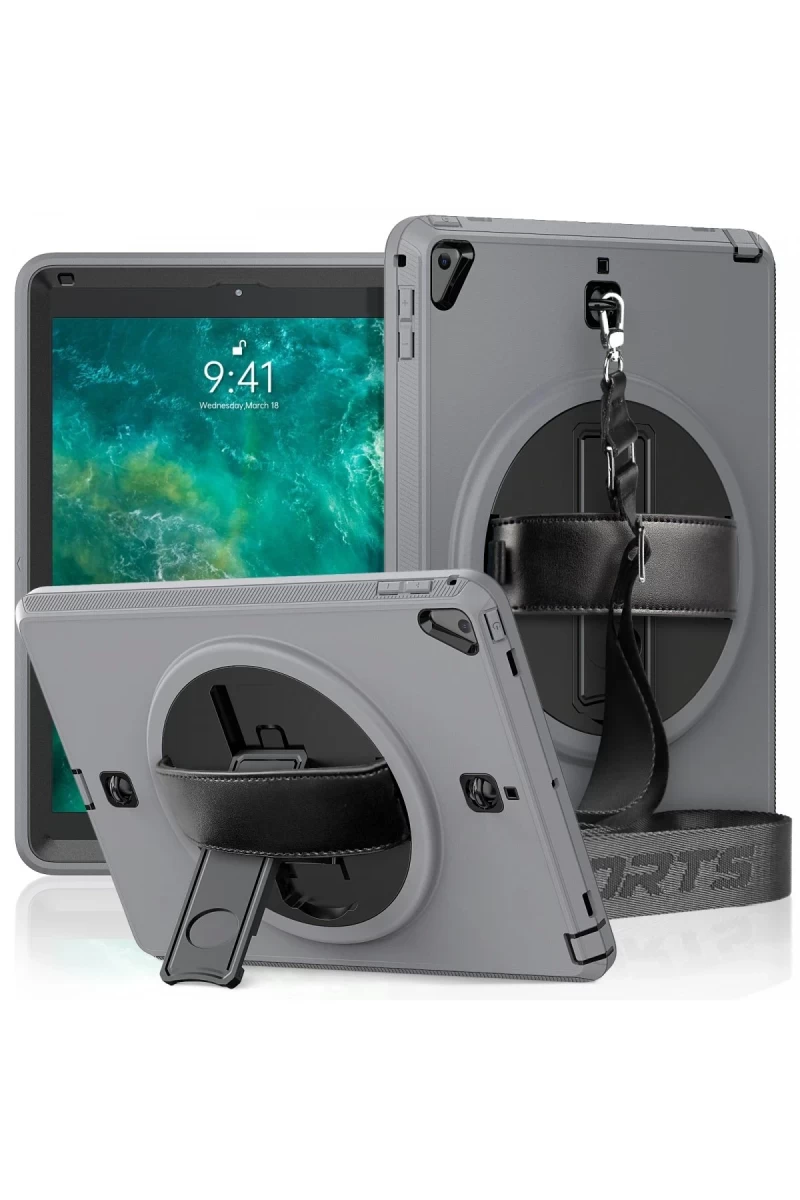 Apple iPad 5 Air 9.7 Kılıf Strap-C Otterbox Tablet Kapak - Gri