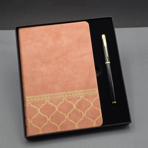 Şık Premium Hediye Seti Termo Deri Defter ve Metal Kalem