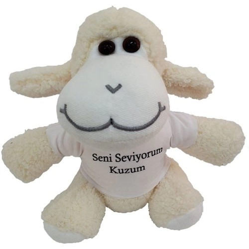 Sevimli Peluş Kuzu Tişört ile 24 cm Hediye Seçeneği