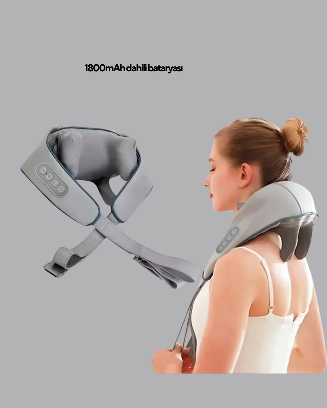 Ergonomik U Tasarımlı Isı Terapili Boyun Masaj Cihazı 1 Adet