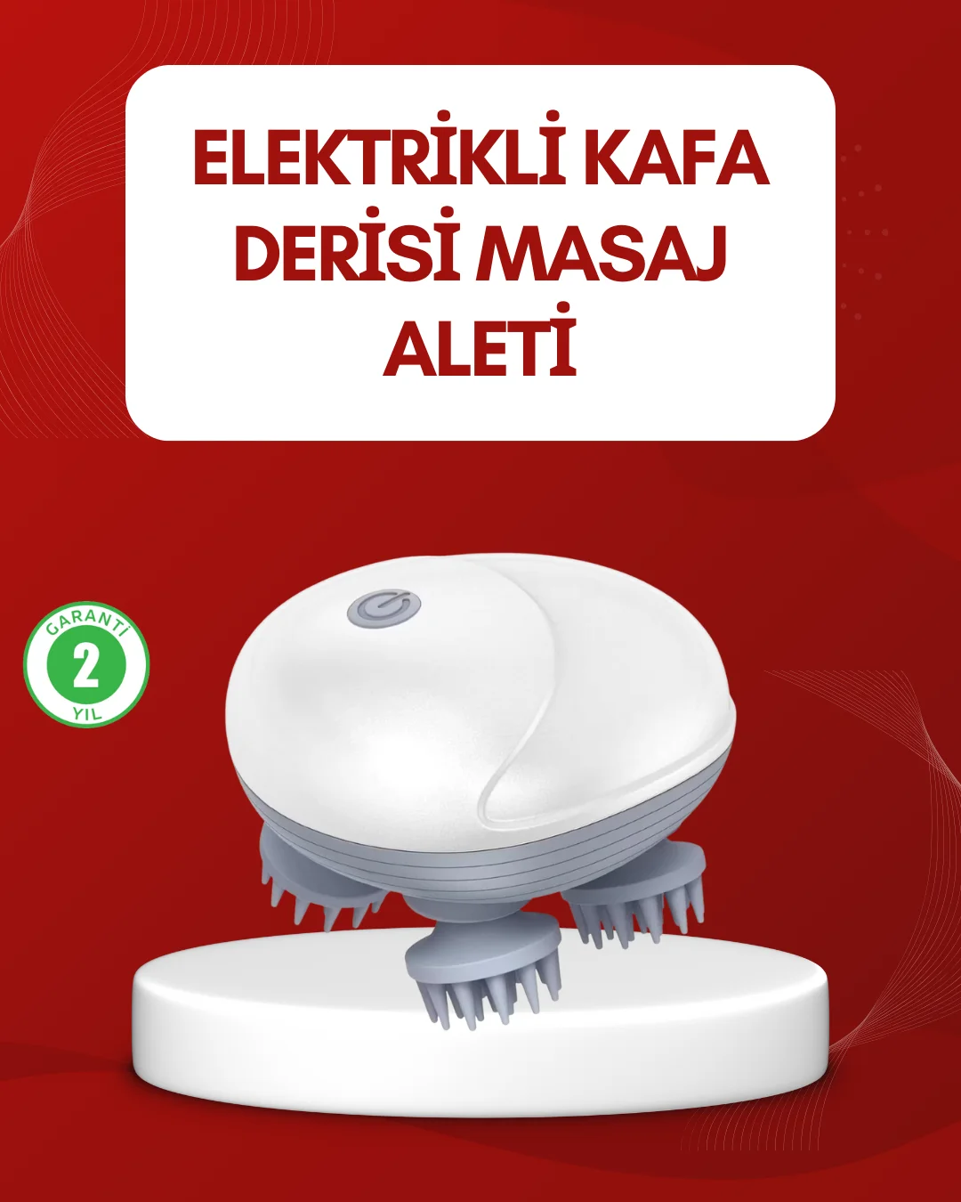 Su Geçirmez Elektrikli Kafa Masaj Cihazı IPX7