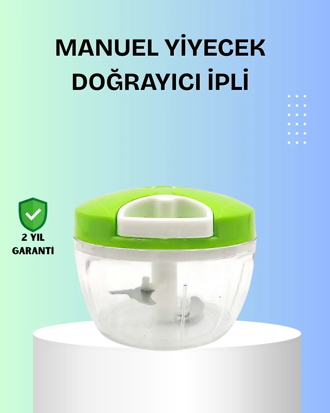 El Tipi Yiyecek Kıyıcı Üç Bıçaklı Pratik Doğrayıcı