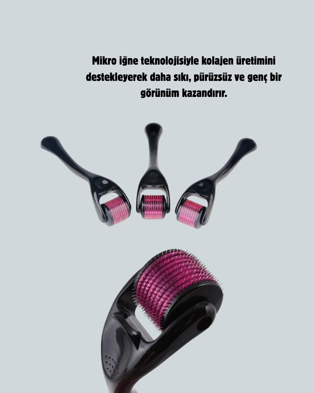 Profesyonel Titanyum Dermaroller 540 İğne 0.5 mm Cilt Bakım Aleti