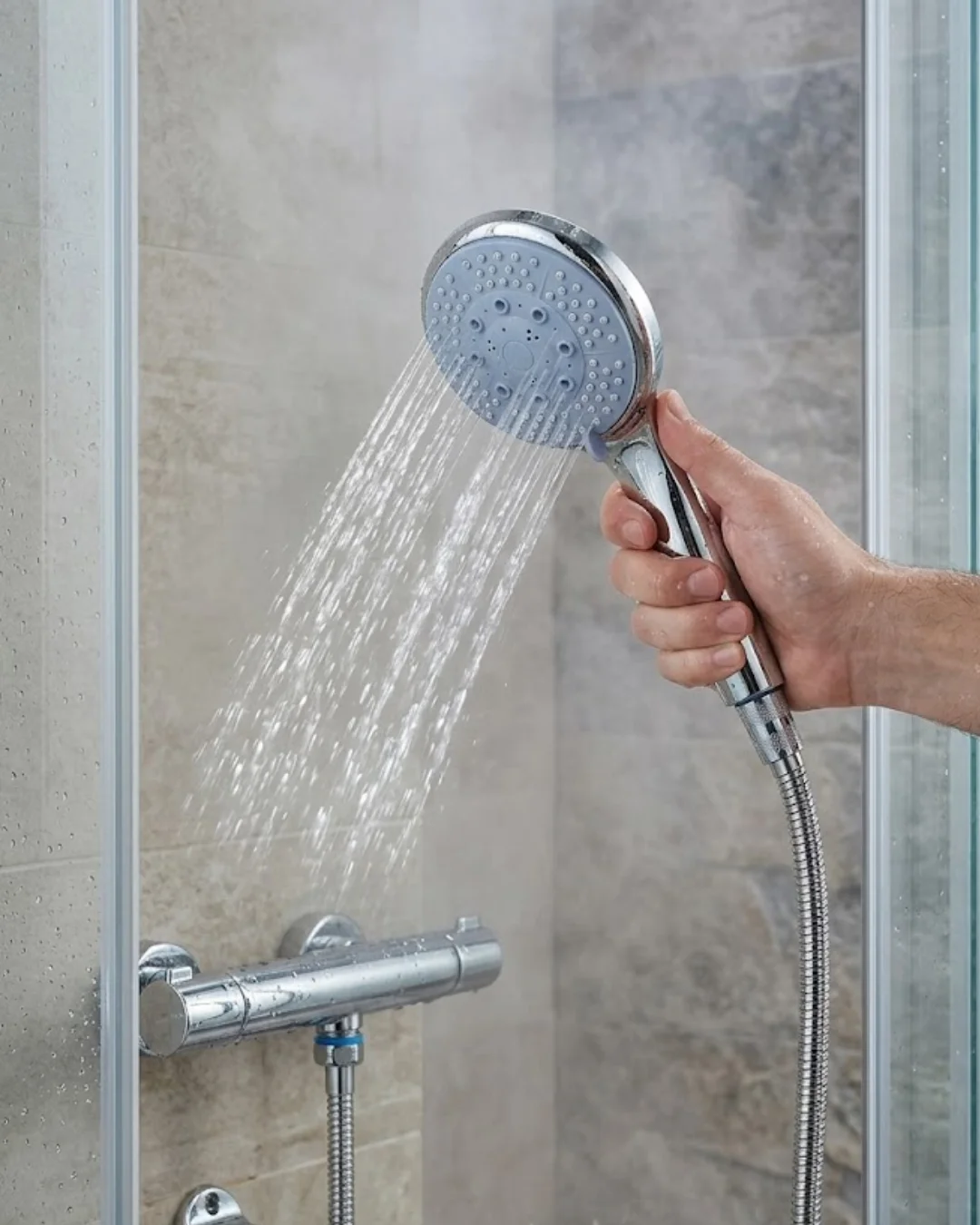 Spiral Hortumlu 4 Kademeli El Duşu Seti Duvar Askılı Banyo Duş Başlığı