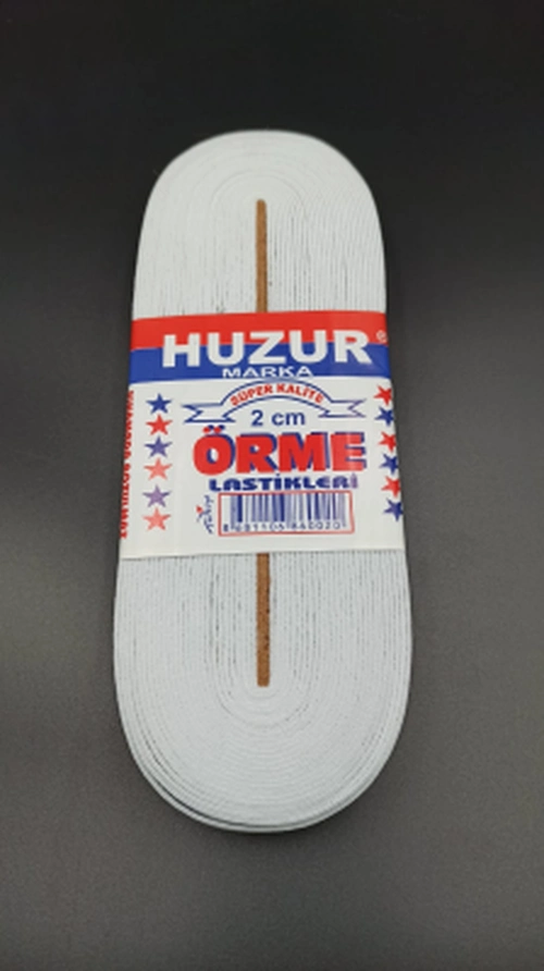 Geniş Paça Lastik 2 cm 10 Metre Beyaz