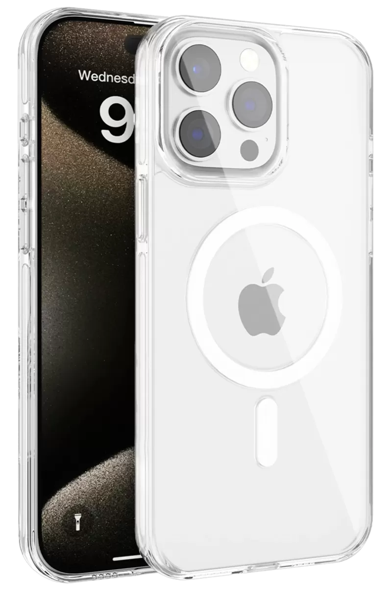 Joko Apple iPhone 15 Pro Max Uyumlu Gleam PC Sert Magsafe Kılıf - Şeffaf