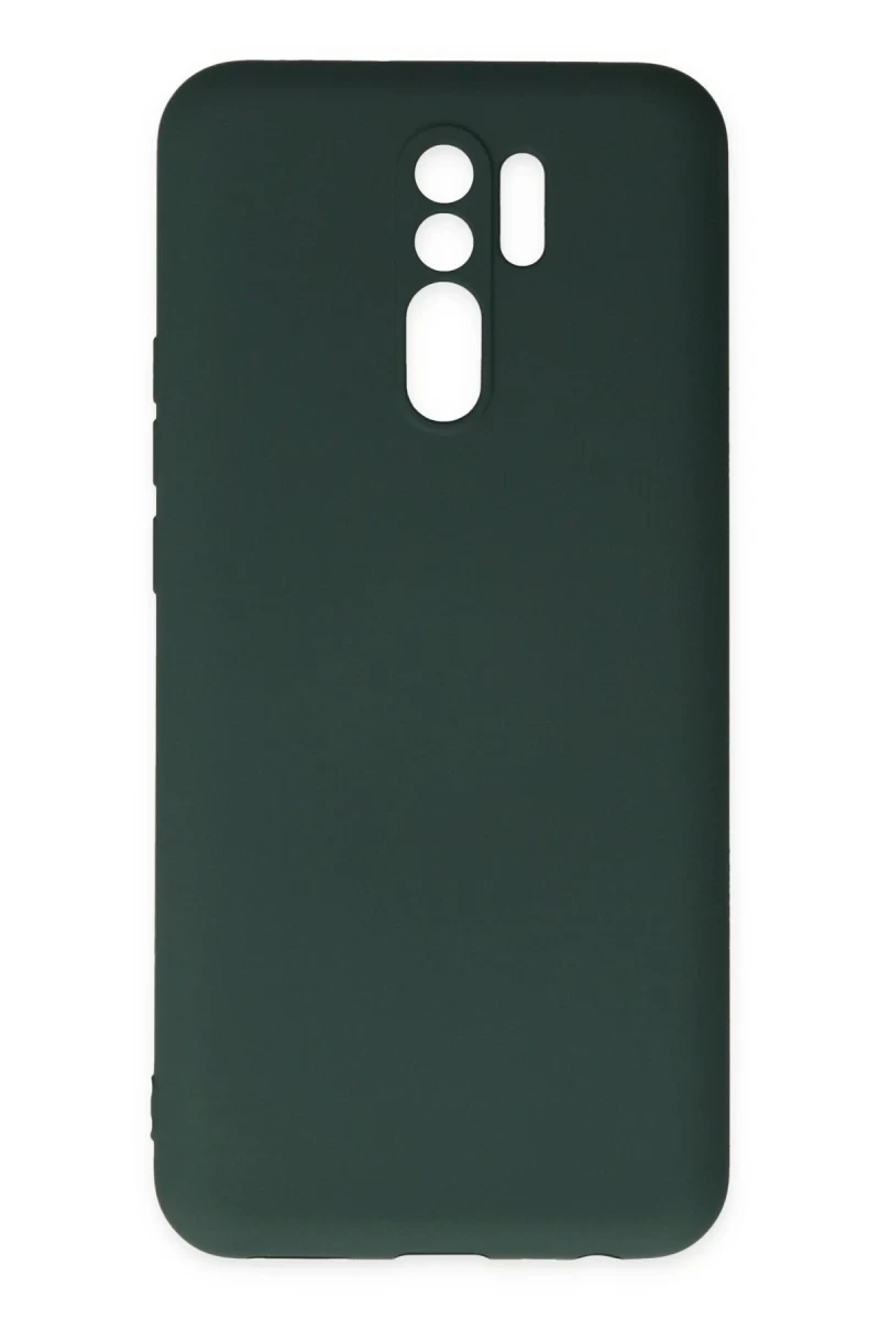 Xiaomi Redmi 9 Uyumlu Kılıf Nano içi Kadife Silikon - Koyu Yeşil