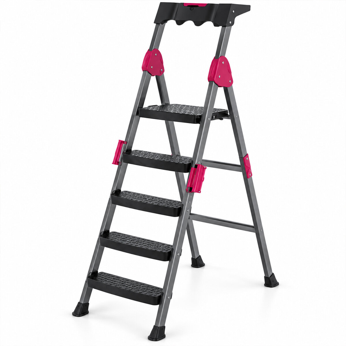 4+1 Basamaklı Metal Merdiven 150KG.TAŞIMA