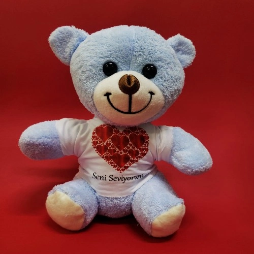 Sevimli Peluş 25 cm Tişörtlü Seni Seviyorum