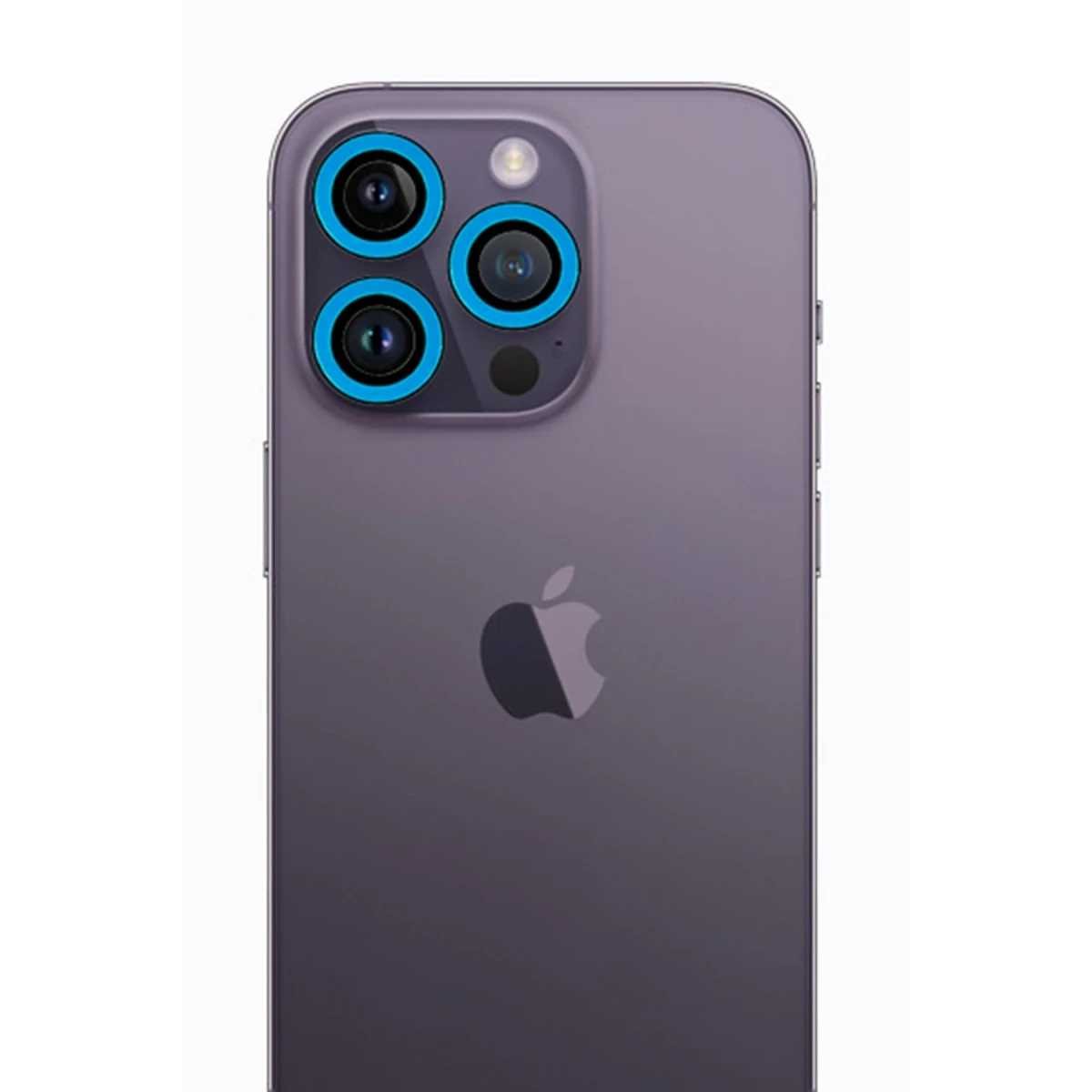 Apple iPhone 13 Pro Max Neon Fosforlu Kamera Lens - Mavi