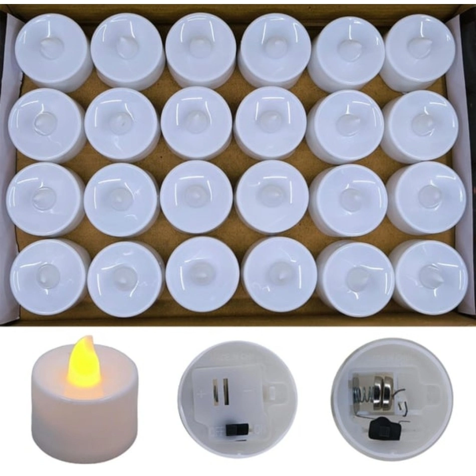 Şık Pilli Mum 1.8 Cm 24'lü Paket Gün Işığı