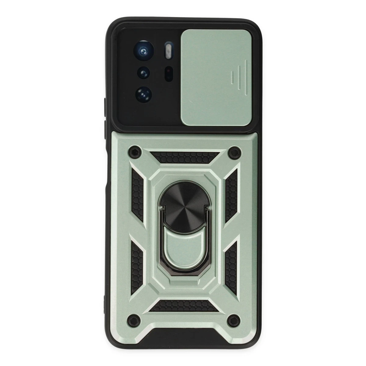 Xiaomi Poco X3 GT Kılıf Pars Lens Yüzüklü Silikon - Yeşil