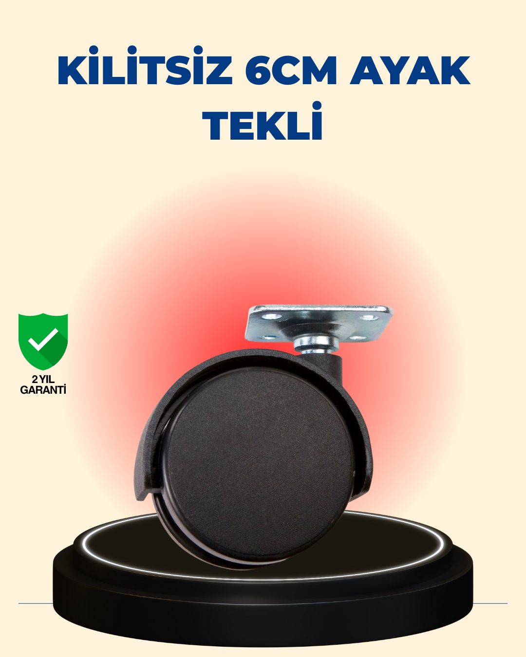 Masa ve Sehpa İçin 6 cm Kilitsiz Ayak Tekli