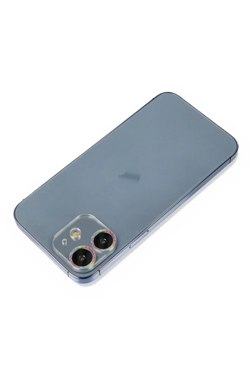 Apple iPhone 12 Mini Uyumlu Shine Kamera Lens Koruma Cam - Rainbow