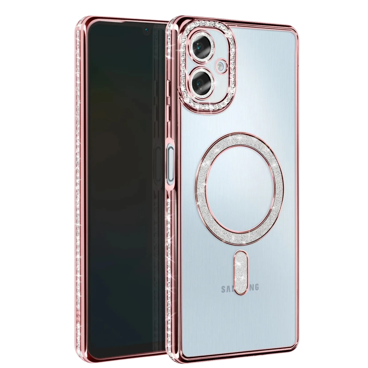 Samsung Galaxy A06 Joke Simli Magneticsafe Kılıf - Pembe