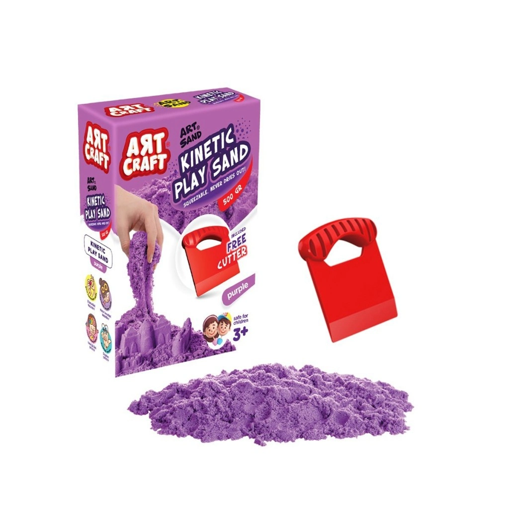 Eğlenceli Mor Kinetik Oyun Kumu 500 gr Aksesuarlı