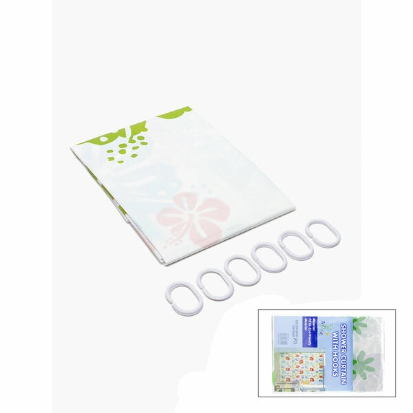 Banyo için Çift Kanat PVC Perde 90x180 cm 12 Halkalı