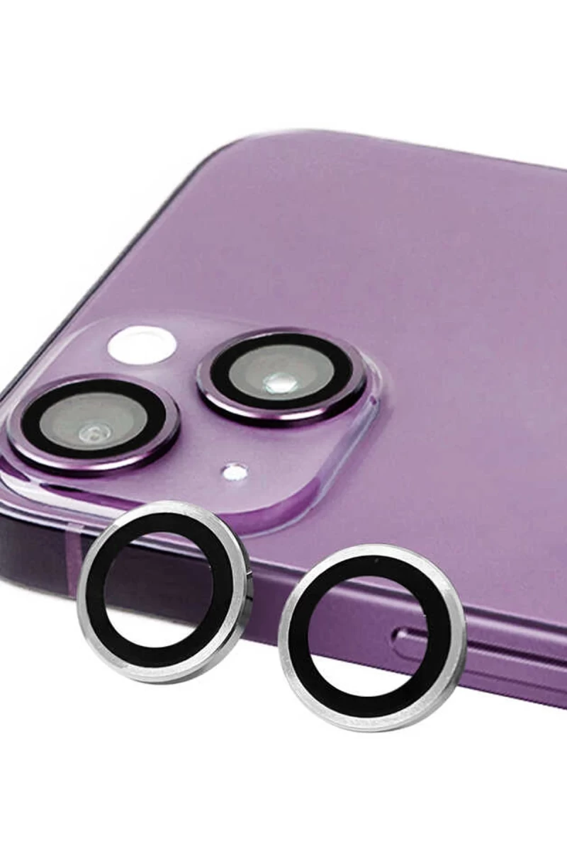 Apple iPhone 14 Uyumlu Raze Metal Kamera Lens - Gümüş