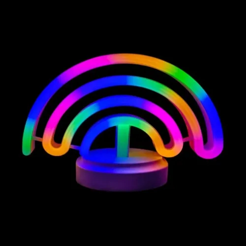 Renkli Neon Gökkuşağı Masa Lambası 15,5x6x25,5 cm