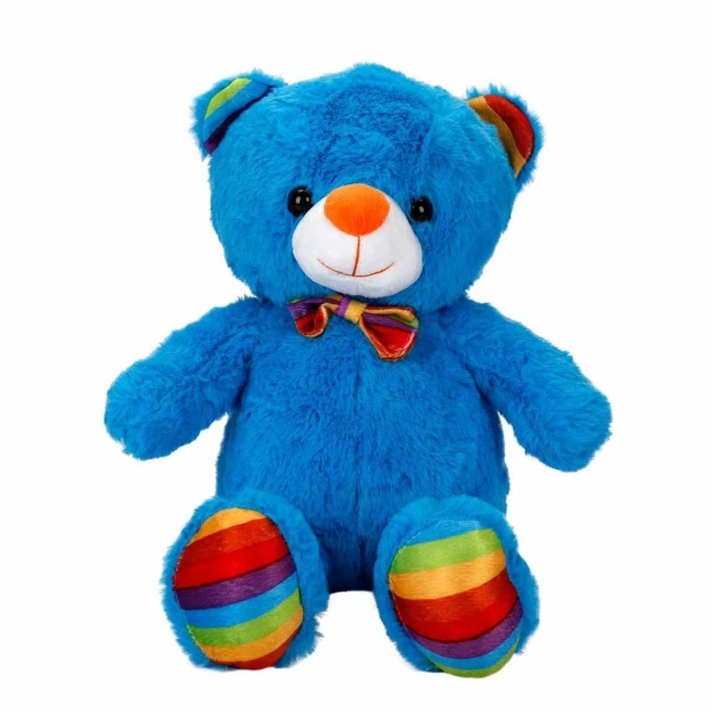 Renkli Peluş Oturan 30 cm Kurdeleli Oyuncak