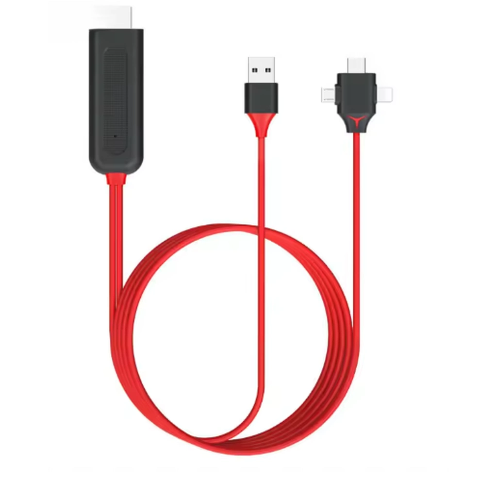 3'ü 1 Arada USB HDMI Kablo Full HD 1080p Bağlantı