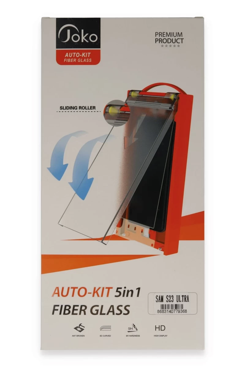 Joko Samsung Galaxy S23 Ultra Uyumlu AutoKit 5in1 Fiber Hayalet Cam Ekran Koruyucu