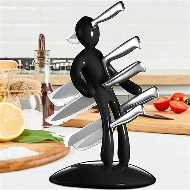SN-29170 Siyah Çok Amaçlı Mutfak Tezgah Üstü Bıçak Tutucu Stand Organizer