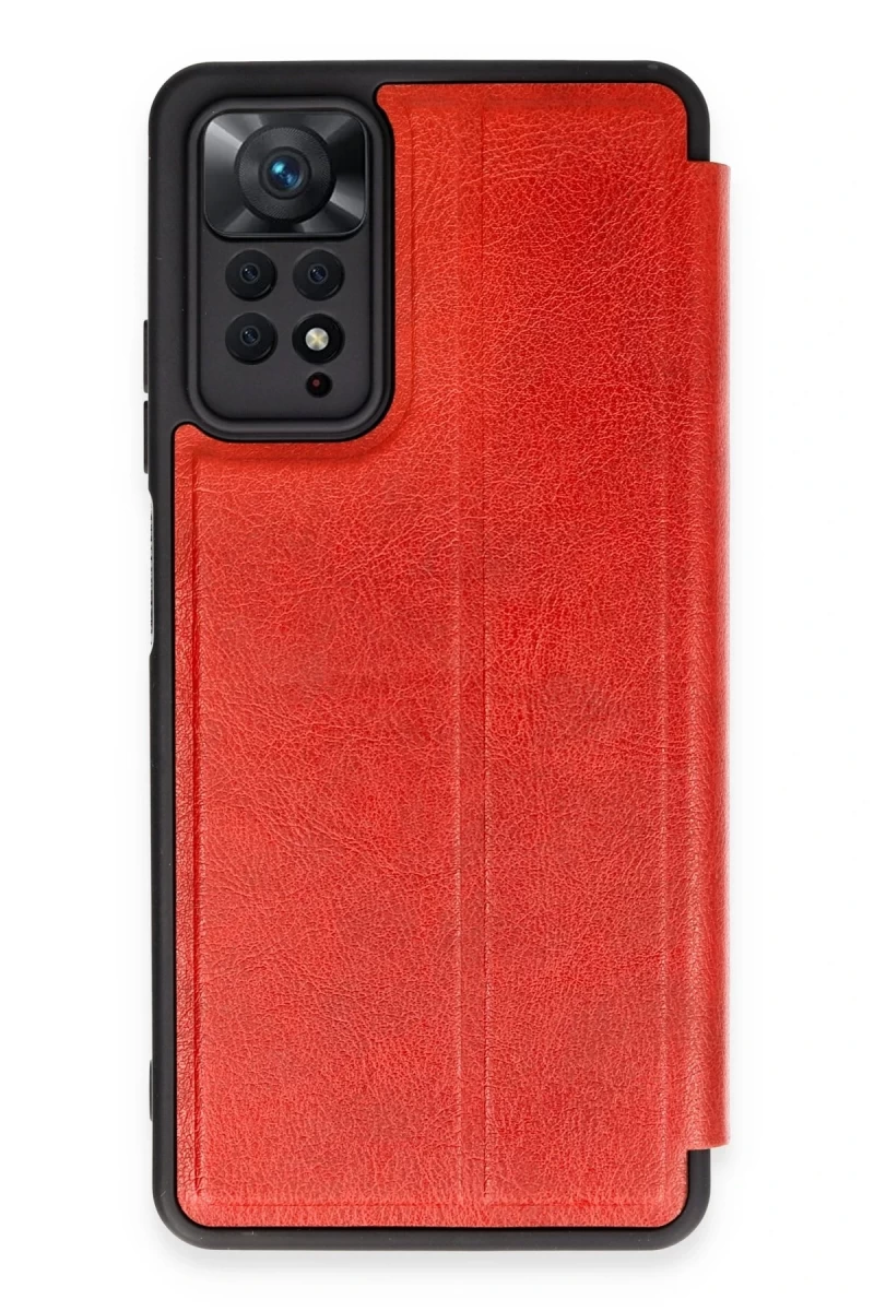 Xiaomi Redmi Note 12 Pro 4G Uyumlu Kılıf Flip Cover - Kırmızı