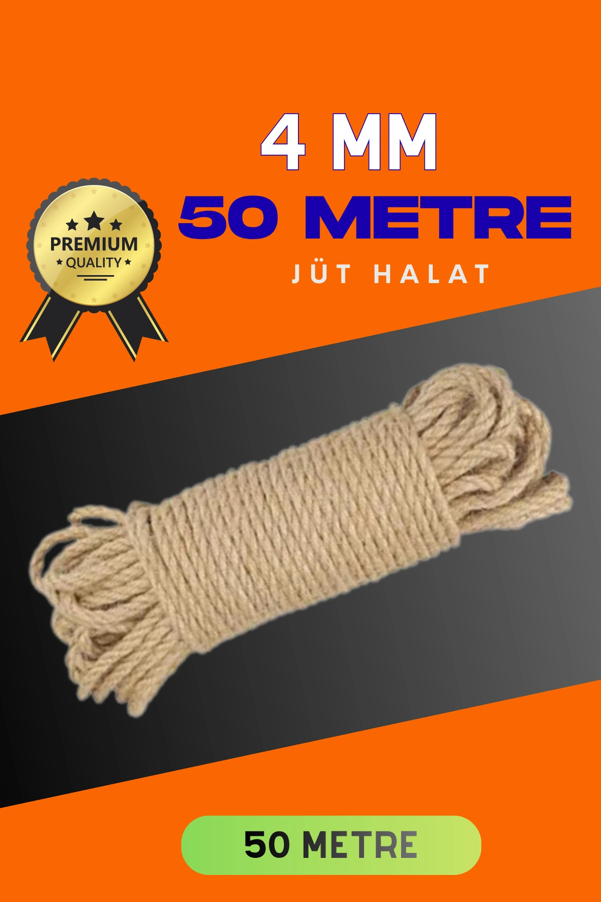 Dekoratif Jüt Halat 50 Metre 4 MM Kalınlıkta Hobi İpi