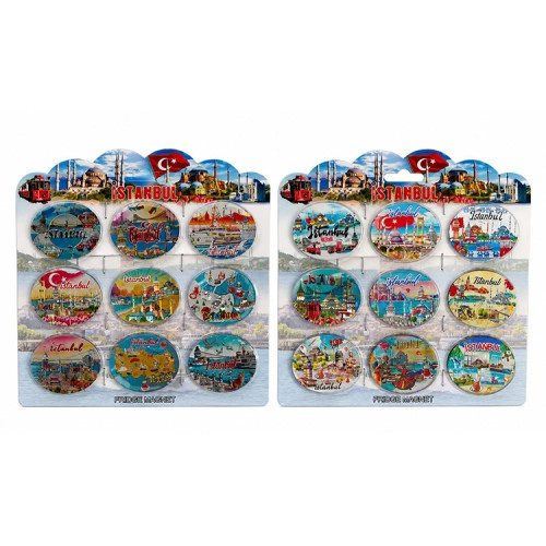 Şık İstanbul Temalı Silikon Magnet 9'lu Set