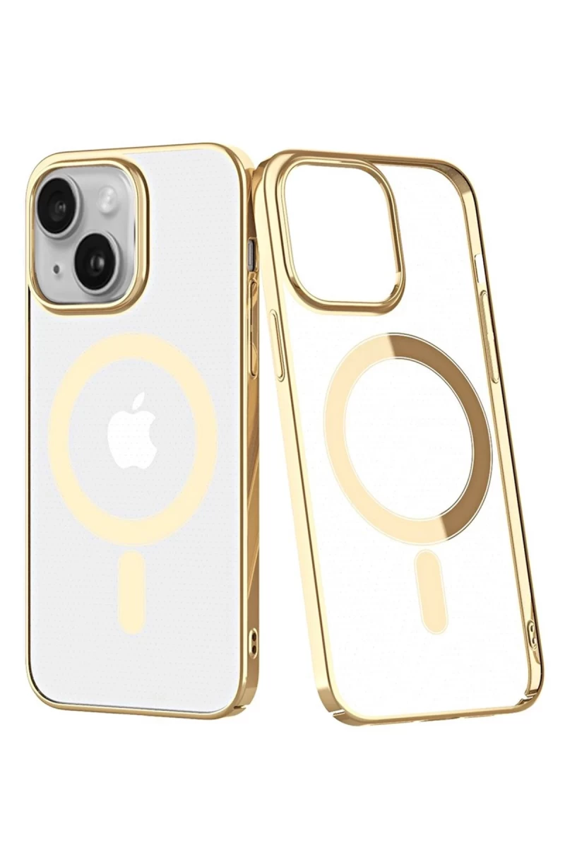 Apple iPhone 14 Plus Uyumlu Kılıf Element Magneticsafe Sert Kapak - Gold