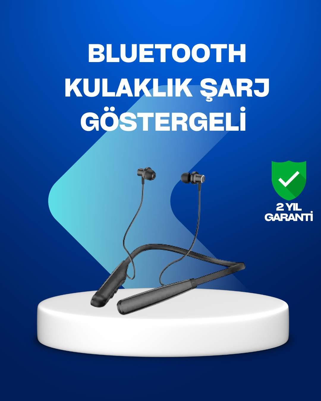 Boyun Askılı Kablosuz Bluetooth Kulaklık – Aktif Gürültü Önleme, LCD Ekranlı