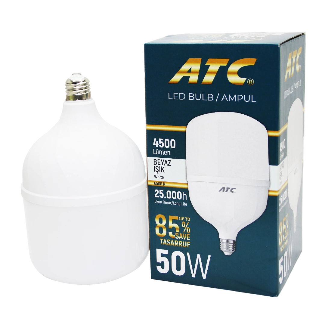 Beyaz 50W LED Ampul E27 Enerji Tasarruflu