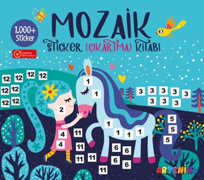 Mozaik Sticker Çıkartma Kitabı - Turkuaz