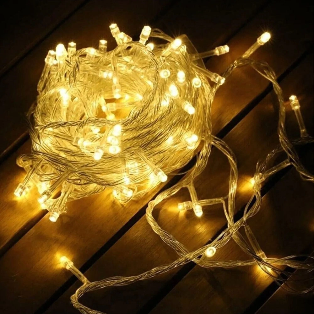 Dekoratif Sıcak Beyaz 100 LED Perde Işığı 10 Metre