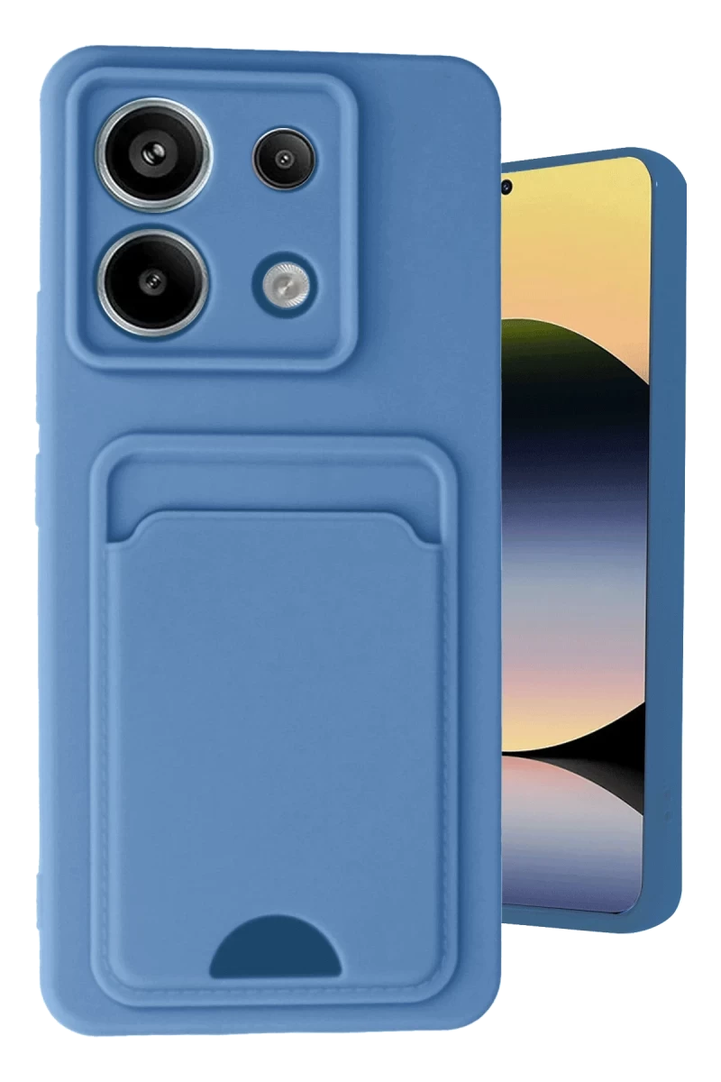 Xiaomi Redmi Note 13 Pro 5G Uyumlu Kılıf Kelvin Kartvizitli Silikon - Mavi