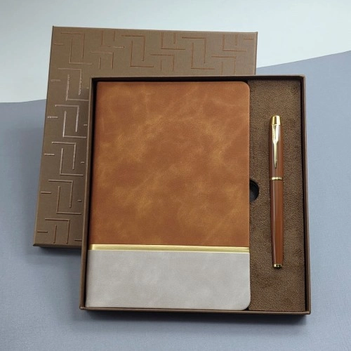 Şık Soft Deri Defter ve Metal Kalem Seti 1 Adet
