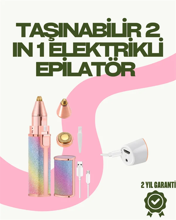 8000 RPM Taşınabilir Epilatör – Kaş Düzeltici ve Dudak Epilatörlü Pille Çalışan